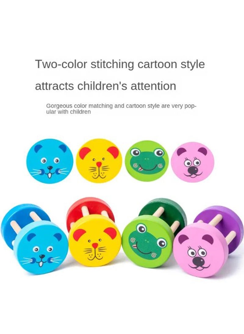 Filly Cartoon Wooden Rattle Young Children's Educational Early Education Off Musical Instrument Baby Music Toys(Assorted one item  only)  - Image 3