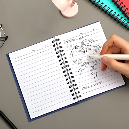 FLYING EAGLE 3 PCS Small Spiral Notebooks 4x6, A6 Cute Mini Journal Plastic Hardcover 8mm Ruled Notebook, 3 Color 234 Sheets/468 Pages, 3 Pack Small Ruled Notebooks for School Work - Image 2