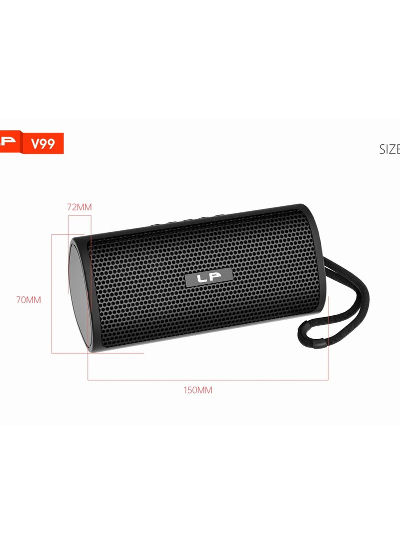 **سبيكر بلوتوث لاسلكي محمول LP-V99 بقدرة صوت 10 واط، مزود بتقنية Bluetooth 5.4 وبطارية قابلة للشحن تدوم حتى 5 ساعات - Image 2