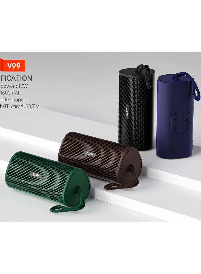 **سبيكر بلوتوث لاسلكي محمول LP-V99 بقدرة صوت 10 واط، مزود بتقنية Bluetooth 5.4 وبطارية قابلة للشحن تدوم حتى 5 ساعات - Image 4