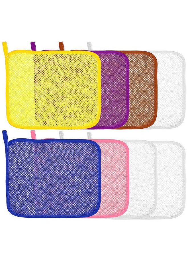 Healifty - 8 Pcs Exfoliating Washcloth Soft Weave Nylon Massage Bath Towel Body Beauty Sponge Loofah Body Scrub Back Scrubber For Shower Cloth For Women And Men5 Colors - Image 1