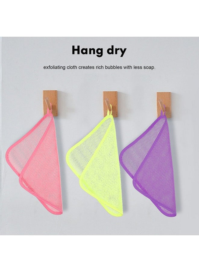 Healifty - 8 Pcs Exfoliating Washcloth Soft Weave Nylon Massage Bath Towel Body Beauty Sponge Loofah Body Scrub Back Scrubber For Shower Cloth For Women And Men5 Colors - Image 1