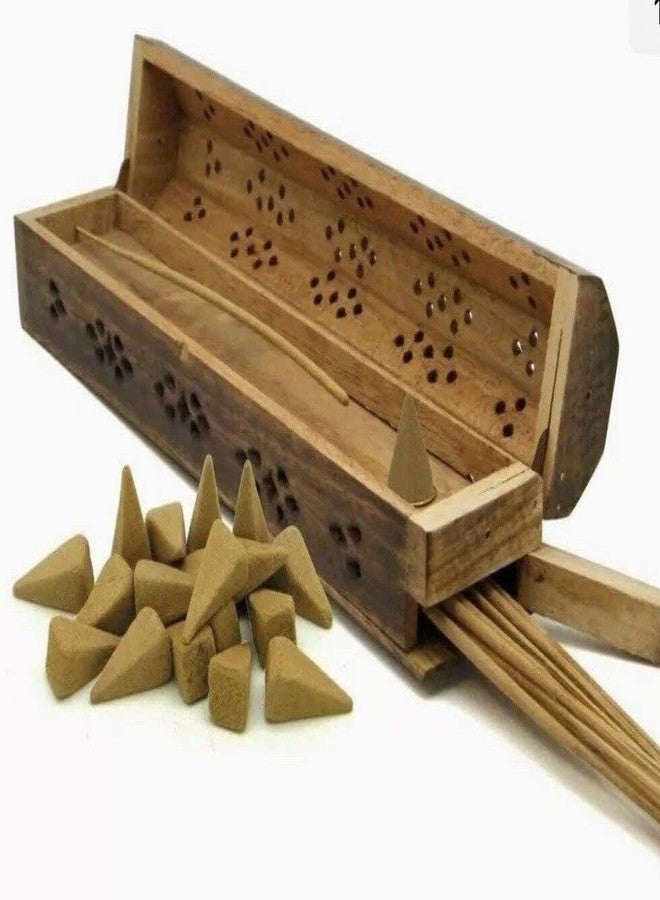 Yajna Traditional-Handmade Incense-Stick-and-Cones-Holder Incense-Burner-ash-Catcher-Stand (Wooden Coffin) - Image 5
