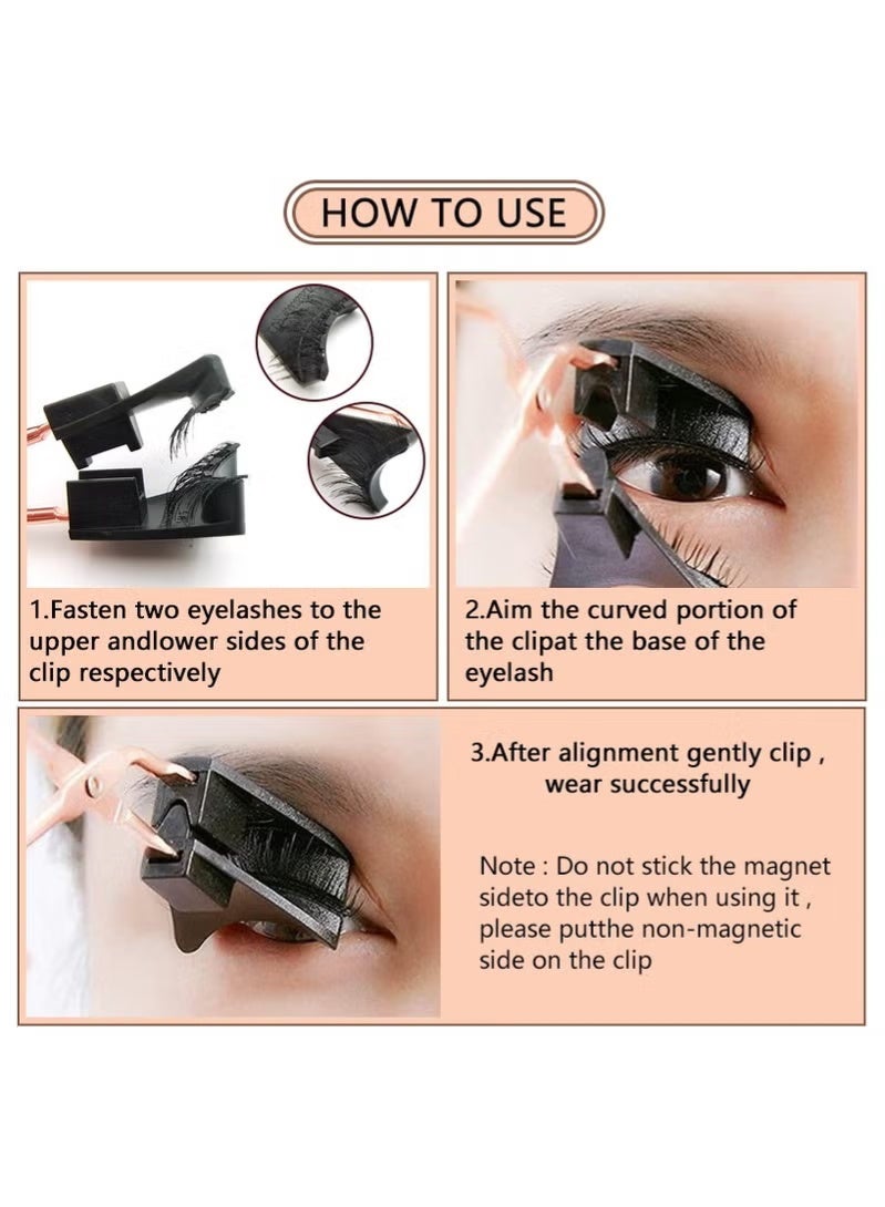 Magnetic Eyelashes without Eyeliner,Lightweight Magnetic False Eyelashes,Reusable Dual Magnetic lashes with 8 Pair, Looking Natural No Glue 3D False Eyelashes Kit with Applicator, Easy to Wear(Black) - Image 3