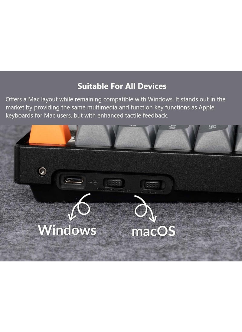 Keychron - Keychron K8 Max Wireless Mechanical Gaming Keyboard, TKL Layout QMK 2.4 GHz/Bluetooth 5.1/Wired Tri-Mode Connection, RGB with Keychron Super Red Switch Compatible with Mac Windows Linux - Image 1