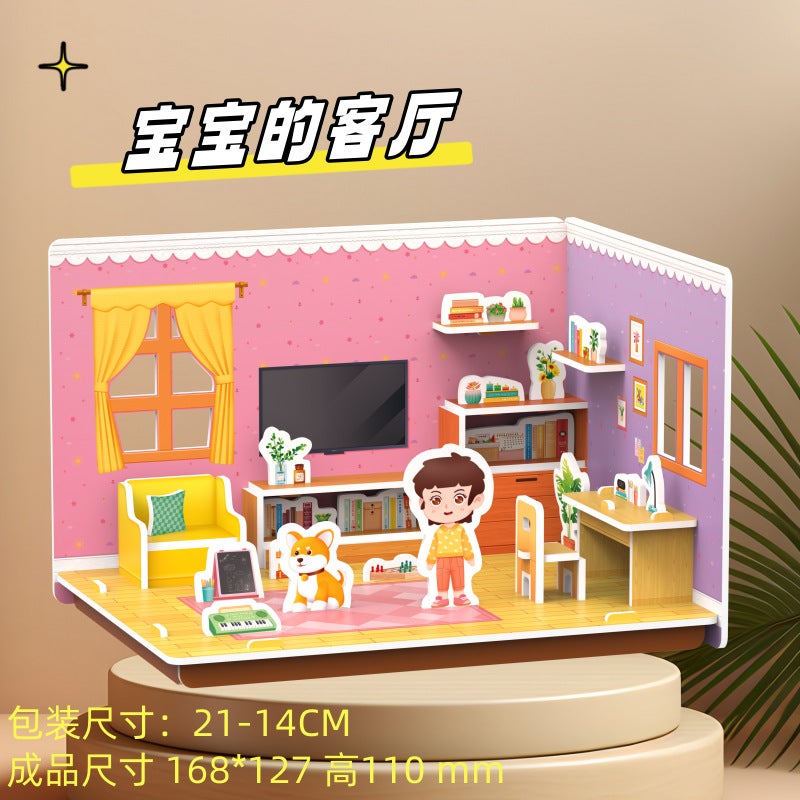 Children'S 3D Stereo Puzzle Toys For Ages 3 To 6, House Princess Building Blocks For Boys And Girls, 3D Diy Handmade Small House Assembly - Image 1