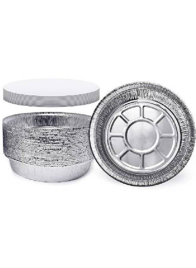 Generic Round Deep Foil Plate With Cover (50 pcs)  - Image 1