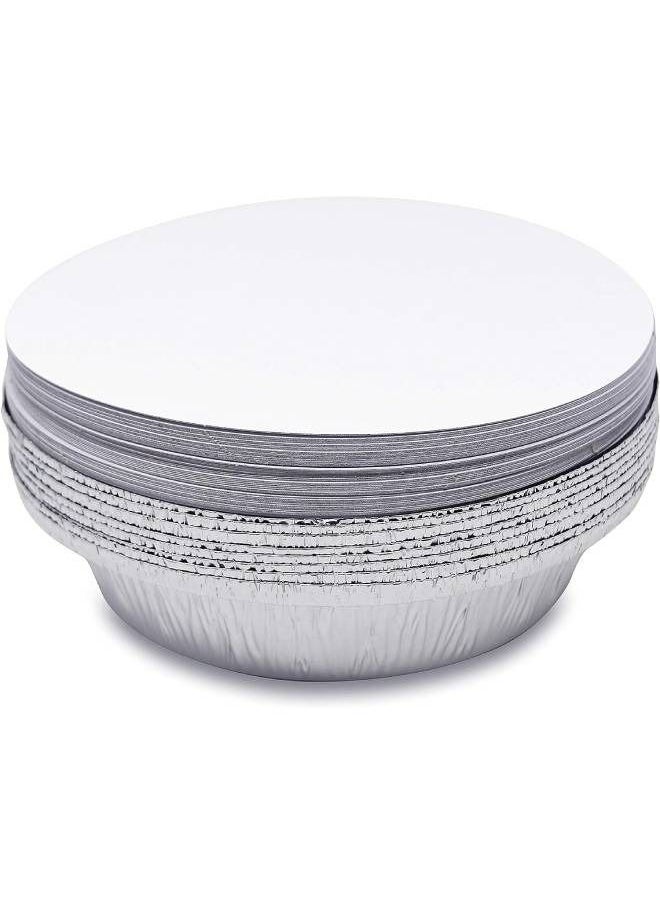 Generic Round Deep Foil Plate With Cover (50 pcs)  - Image 3