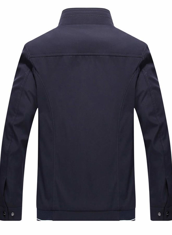 HaoMay Men's Business Casual Full Zip Lightweight Outwear Jackets, Dark Blue, XS - Image 3