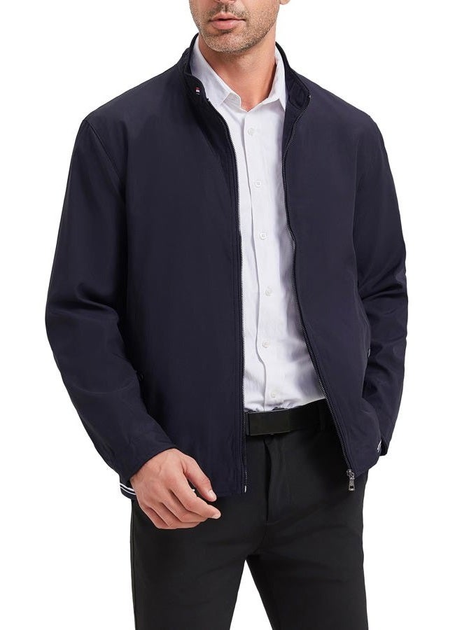 HaoMay Men's Business Casual Full Zip Lightweight Outwear Jackets, Dark Blue, XS - Image 1
