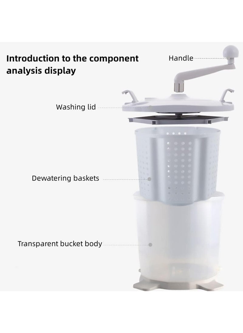 AROAQ - Portable washing machine Mini hand crank manual washing machine 2 in 1 portable washing machine dehydrator Camping Dormitory Small washing machine for flats - Image 1