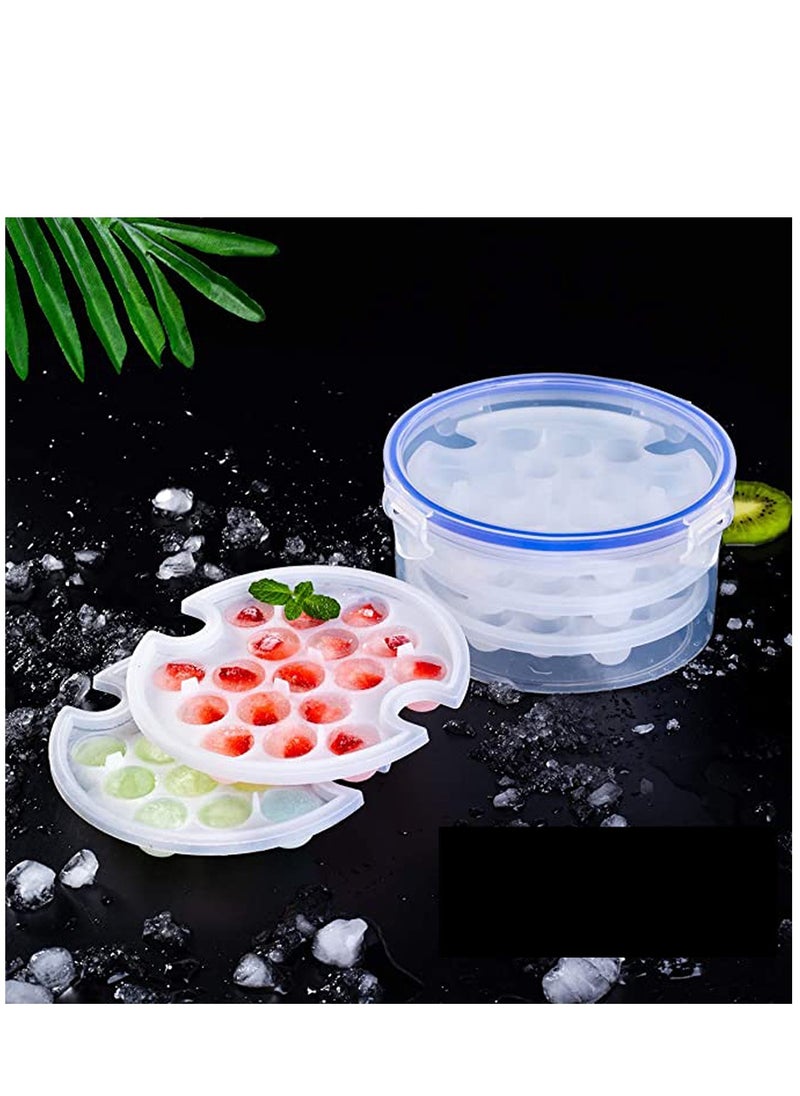 KASTWAVE - Ice Cubes Trays with Storage Container Ice Cube Mould Easy Release with Lid for Home Kitchen, Freezer, Mixed Drinks, Cocktails (3 Pack) - Image 1
