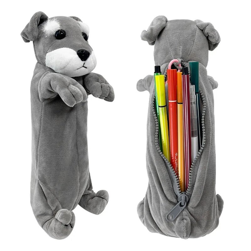 Y&D Hot Sale Cute Dog Plush Pencil Pouch & Makeup Brush Case – Soft Fluffy Stuffed Animal Toy Cosmetic Bag for Women, Perfect Gift for Girls and Teens - Image 1