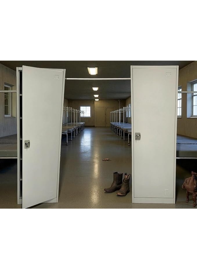 Multi Home Furniture 1-Door Metal Wardrobe MH-204 with Mirror & Lock – 25kg Steel Storage Cabinet with Hanging Rod & 5 Shelves – Compact Locker for Home, Office, Hostel (Grey) - Image 4