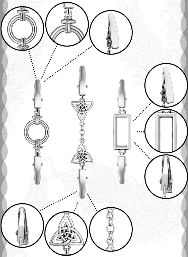Jetec 3 Pcs Vintage Sweater Clips Shirt Dress Cinch Clips Cardigan Shawl Brooches Waist Cincher Decor for Women(Silver,Formal Style) - Image 5