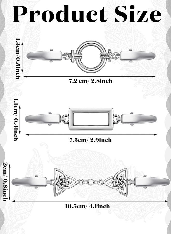 Jetec 3 Pcs Vintage Sweater Clips Shirt Dress Cinch Clips Cardigan Shawl Brooches Waist Cincher Decor for Women(Silver,Formal Style) - Image 3