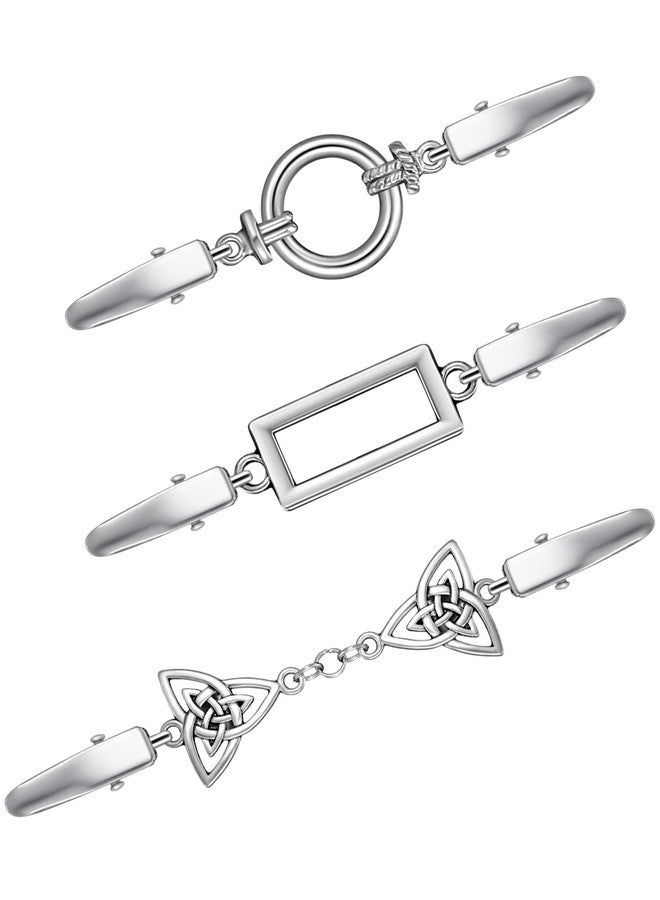 Jetec 3 Pcs Vintage Sweater Clips Shirt Dress Cinch Clips Cardigan Shawl Brooches Waist Cincher Decor for Women(Silver,Formal Style) - Image 1