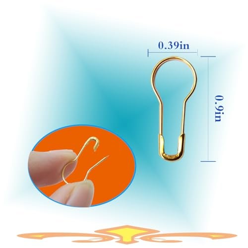 ZanXinY 200pcs 0.9 Inch(23mm) Small Metal Gourd Safety Pins Bulb Pin for Knitting Stitch Markers, Sewing Clothing DIY Craft Making (Gold) - Image 2