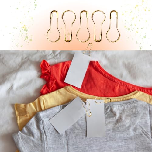 ZanXinY 200pcs 0.9 Inch(23mm) Small Metal Gourd Safety Pins Bulb Pin for Knitting Stitch Markers, Sewing Clothing DIY Craft Making (Gold) - Image 3