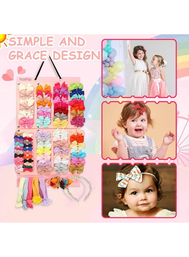 HASTHIP HASTHIP polypropylene Hair Bows Holder Wall Hanging Shelves Headband Hair Clips Organizer For Girls Room,Large Capacity Felt Storage Display For Baby Hair Accessories Organizer Decor  - Image 5
