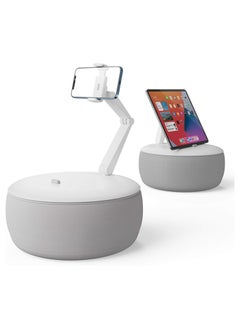 Phone and Tablet Stand with Pillow, Kindle Holder, Compatible with 4.7"-13" Phone/Tablet, iPad, iPhone, Google, Kindle, 360°Adjustable Phone Holder for Bed with Soft Plush Fabric -Grey