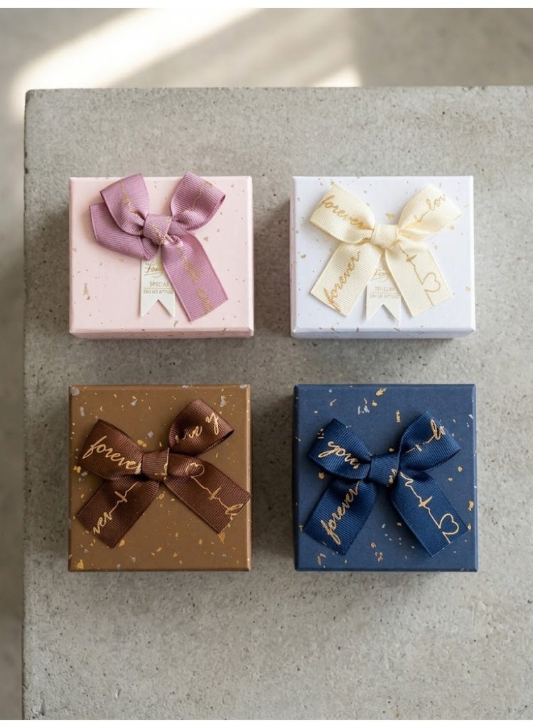 Small Blue Decorative Gift Box with Ribbon - Image 3