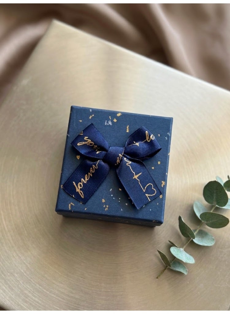 Small Blue Decorative Gift Box with Ribbon - Image 1