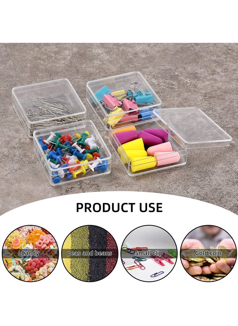 Generic Clear box with Lid, 6 Pcs Plastic Clear Acrylic Square Cube Containers with Lid Storage Boxes, Transparent Display Organizer for Candy Pill, Jewelry Beads, Coins, Craft Supplies (7.5*7.5*4cm)  - Image 4