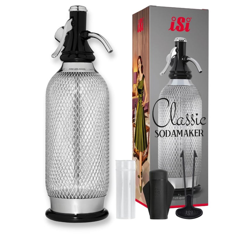 iSi North America iSi North America Classic Sodamaker, 1 Quart - Stainless Steel Carbonation System for Sparkling Water, Fresh Beverages, Handcrafted Cocktails - Portable & Professional Soda Maker for Restaurant Use  - Image 1