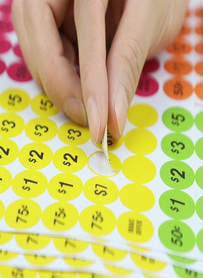 YouquTime Garage Sale Price Stickers Pack of 4060 3/4" Round Bright Colors Label Stickers (with Price) - Image 3