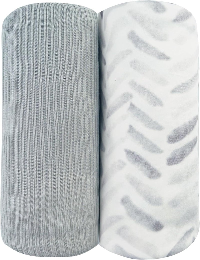 Viviland Jersey Swaddle Blanket, Ultra Soft Stretchy Receiving Blanket, Newborn Swaddle Wrap for Boys & Girls, 40 x 30 inches, 2 Pcs - Image 1
