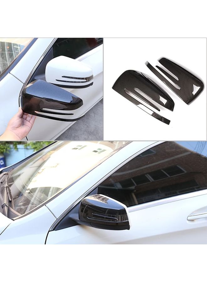 Carbon Fiber Pattern Rear View Mirror Cover Sticky Type For Benz Models - Image 1