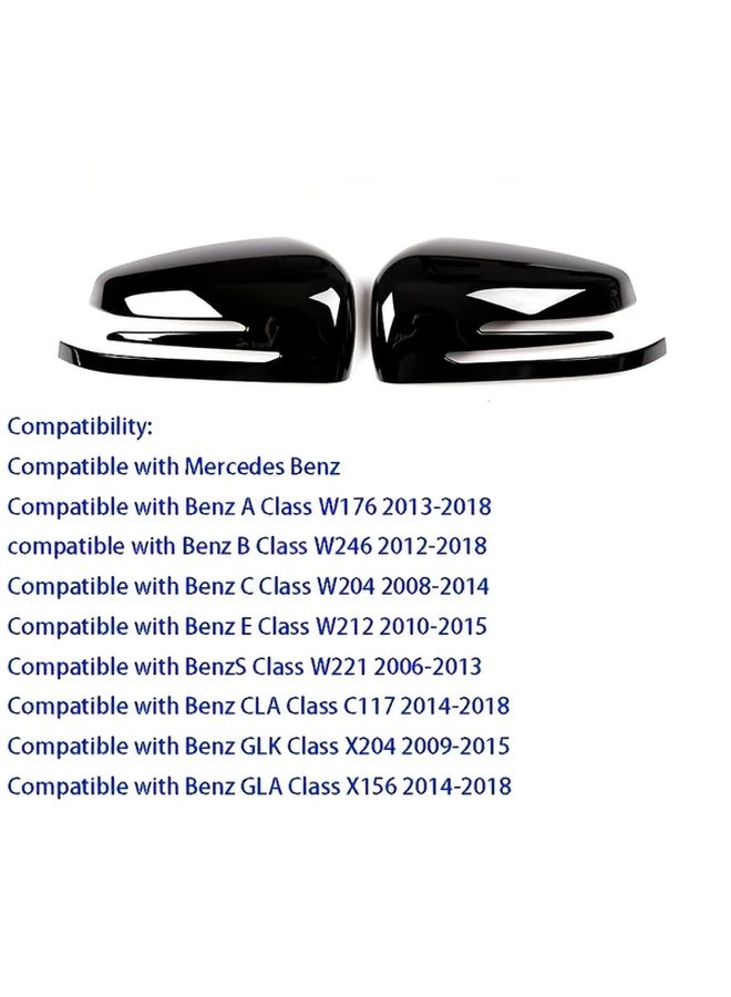 Carbon Fiber Pattern Rear View Mirror Cover Sticky Type For Benz Models - Image 3