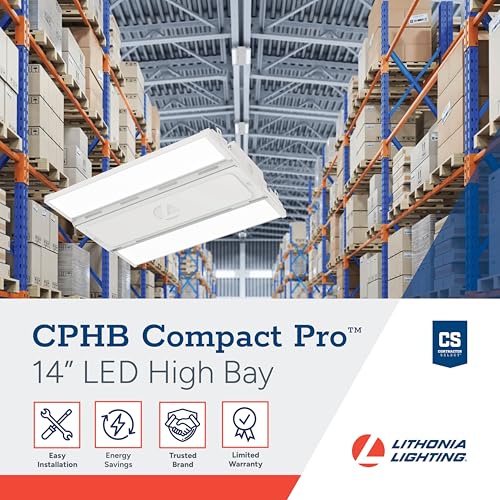 Lithonia Lighting Compact Pro LED High Bay Light, Ceiling Lighting Fixture, 12,000 Lumens, 5000K Daylight, Dimmable LED Work Light for Garage and Warehouse, MVOLT 120-277V (CPHB 12LM MVOLT 50K) - Image 2