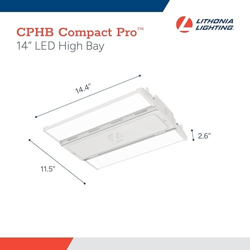Lithonia Lighting Compact Pro LED High Bay Light, Ceiling Lighting Fixture, 12,000 Lumens, 5000K Daylight, Dimmable LED Work Light for Garage and Warehouse, MVOLT 120-277V (CPHB 12LM MVOLT 50K) - Image 5