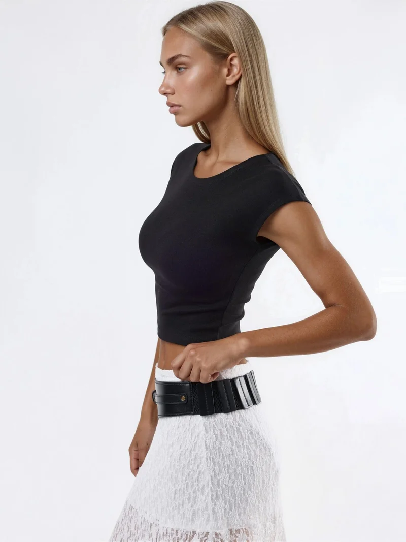 بوسيم BUSEM Cropped Modal Cotton Blend Sleeveless Top