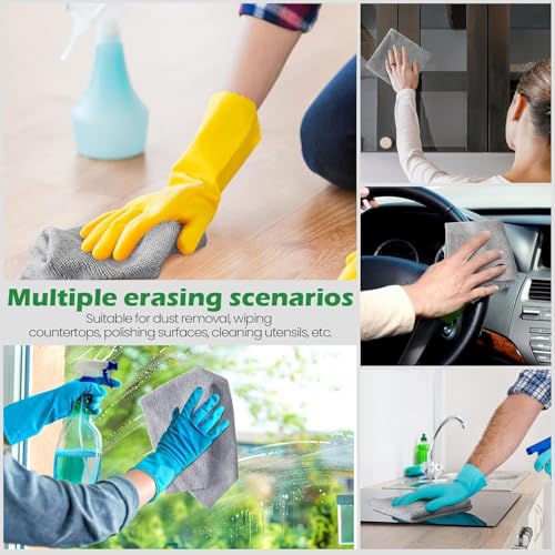 MOROVIK Microfiber Cleaning Cloth Roll 20 Pack - Reusable Paper Towels Washable Roll Tear Away for Kitchen Car 25 * 25 cm (Grey) (2 roll) - Image 4