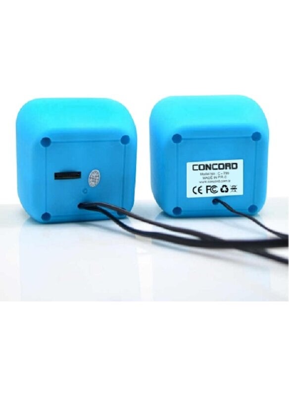 CONCORD C-799 1+1 Mini USB PC Speaker - Blue  - Image 2