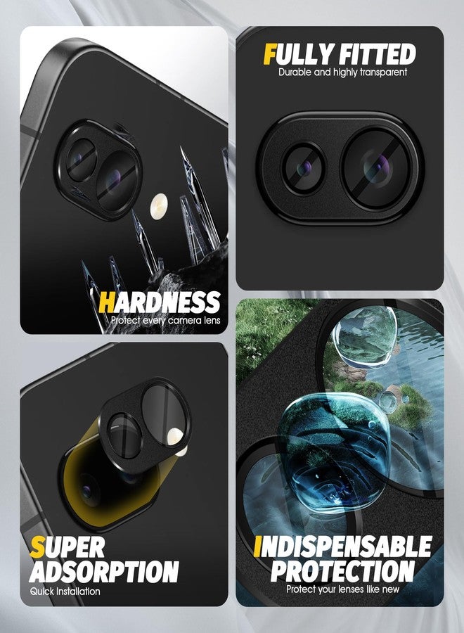 Orzero (2 Pack) Camera Lens Protector Compatible for Google Pixel 9a, Potector de Cámera Premium Metal and Glass Precise Camera Cutouts High Definition Anti-Scratch - Black - Image 2
