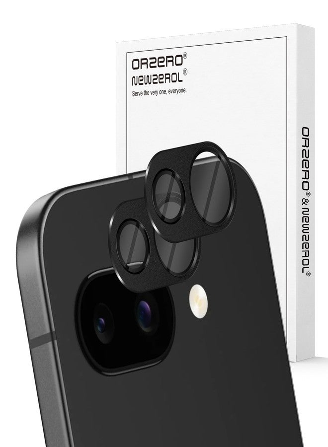 Orzero (2 Pack) Camera Lens Protector Compatible for Google Pixel 9a, Potector de Cámera Premium Metal and Glass Precise Camera Cutouts High Definition Anti-Scratch - Black - Image 1
