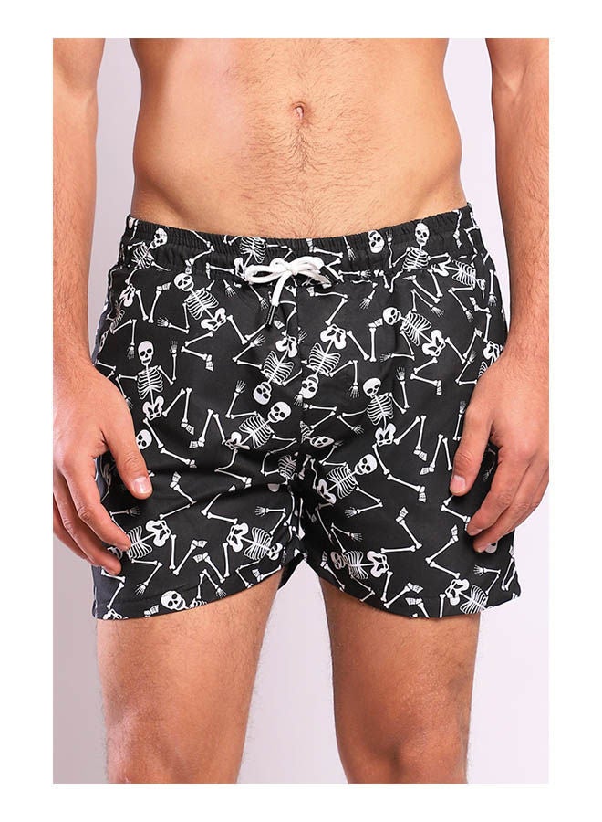 WHITE RABBIT Printed Mid-Rise Swim Shorts - Image 1