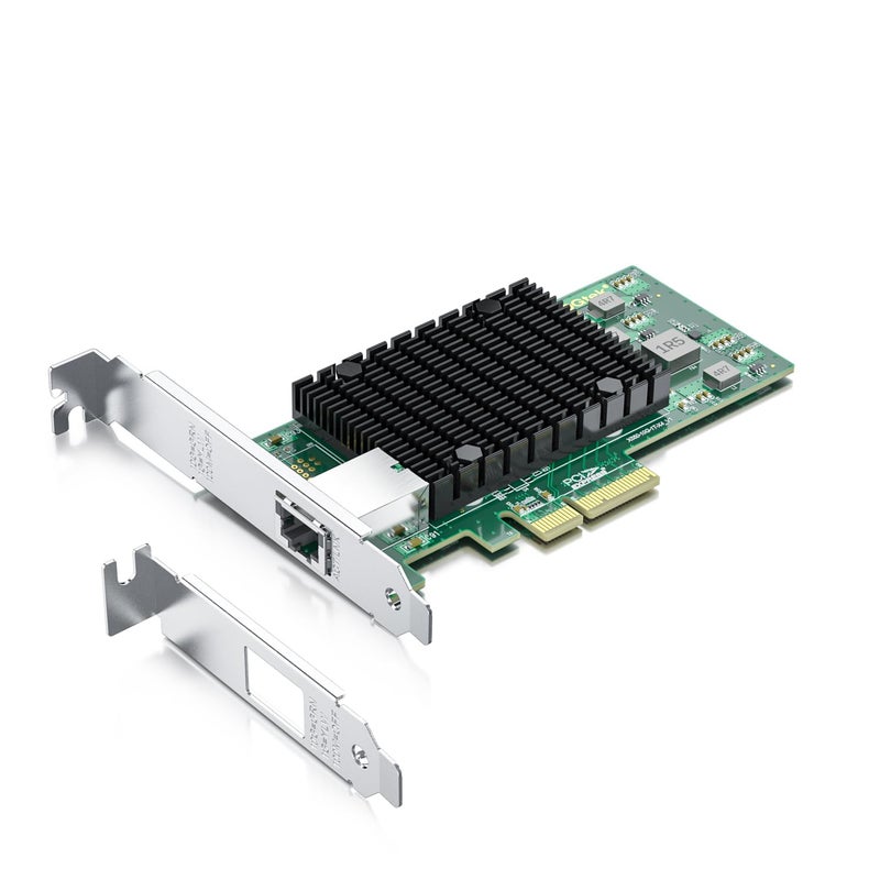 10جتيك بطاقة شبكة 10Gb PCI-E NIC، منفذ نحاسي واحد RJ45، مع وحدة تحكم Intel X550-AT2، محول إيثرنت PCI Express يدعم Windows Server/Linux/ESX، مقارنة بـ Intel X550-T1 - Image 1