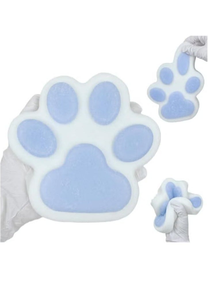 Generic Big Cat Claw Squishy 5.5 Inch Large Size Squishies Squeeze Toys Pinch Family Squishy Cute Soft Silicone Giant Cat Claw Tangcii Fidget Stress Relief Sensory Toys Gifts for Adults Women (Blue + White) 