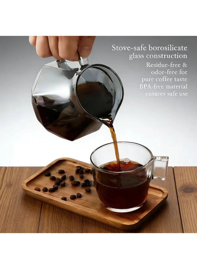 V60 Coffee Pot, Gray, 600ml, Pour Over Coffee Maker,  Borosilicate Glass Carafe with 100 pcs V60 Paper Filter, Glass Lid, Drip Coffee Maker for Home, Coffee, Restaurant Camping - Image 5