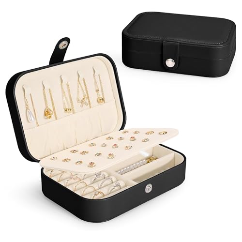 Estele Jewellery Organiser/Box Lightweight Leather Portable Big Size Jewellery Storage Box Case with Dividers Container for Ring, Earrings, Necklace Jewelry Organizer for Women Travels & Parties - Image 5