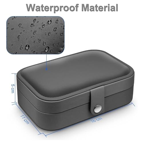 Estele Jewellery Organiser/Box Lightweight Leather Portable Big Size Jewellery Storage Box Case with Dividers Container for Ring, Earrings, Necklace Jewelry Organizer for Women Travels & Parties - Image 4