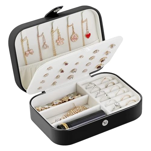 Estele Jewellery Organiser/Box Lightweight Leather Portable Big Size Jewellery Storage Box Case with Dividers Container for Ring, Earrings, Necklace Jewelry Organizer for Women Travels & Parties - Image 2