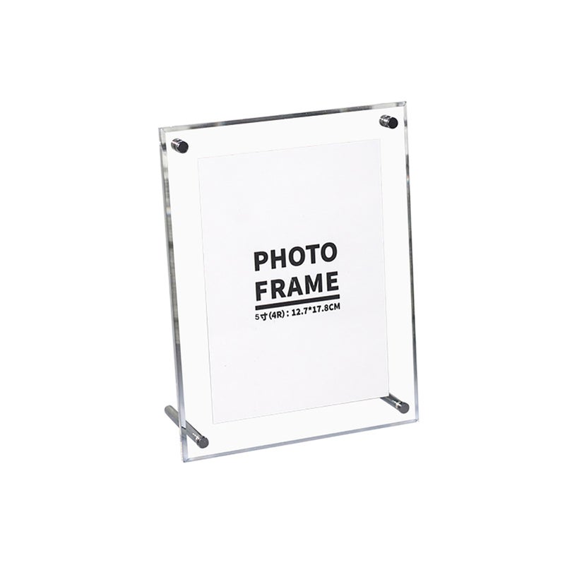 Transparent Photo Frame Acrylic Picture Frame to Display Certificates and Photos with Metal Rack12 X 16 cm / 4.7 X 6.2 in - Image 1