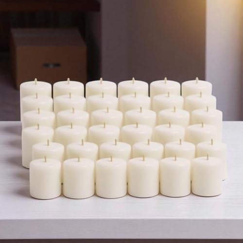 AURA DECOR AuraDecor Pack of 42 Unscented Votive Candles for Home Decor, Wedding Candles, 5 Hour Candle, Smokeless, No Dripless Candles - Image 1