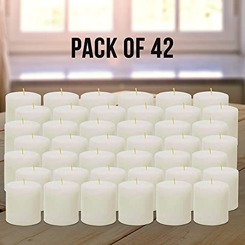 AURA DECOR AuraDecor Pack of 42 Unscented Votive Candles for Home Decor, Wedding Candles, 5 Hour Candle, Smokeless, No Dripless Candles - Image 2